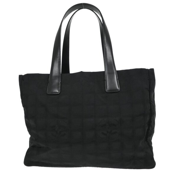 Chanel Black Jacquard Nylon Travel Line Tote Handbag - Picture 1 of 10